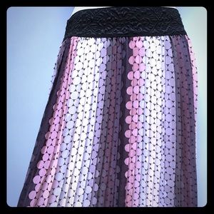BOGO Neapolitan Polka Dot Pleated Maxi Skirt